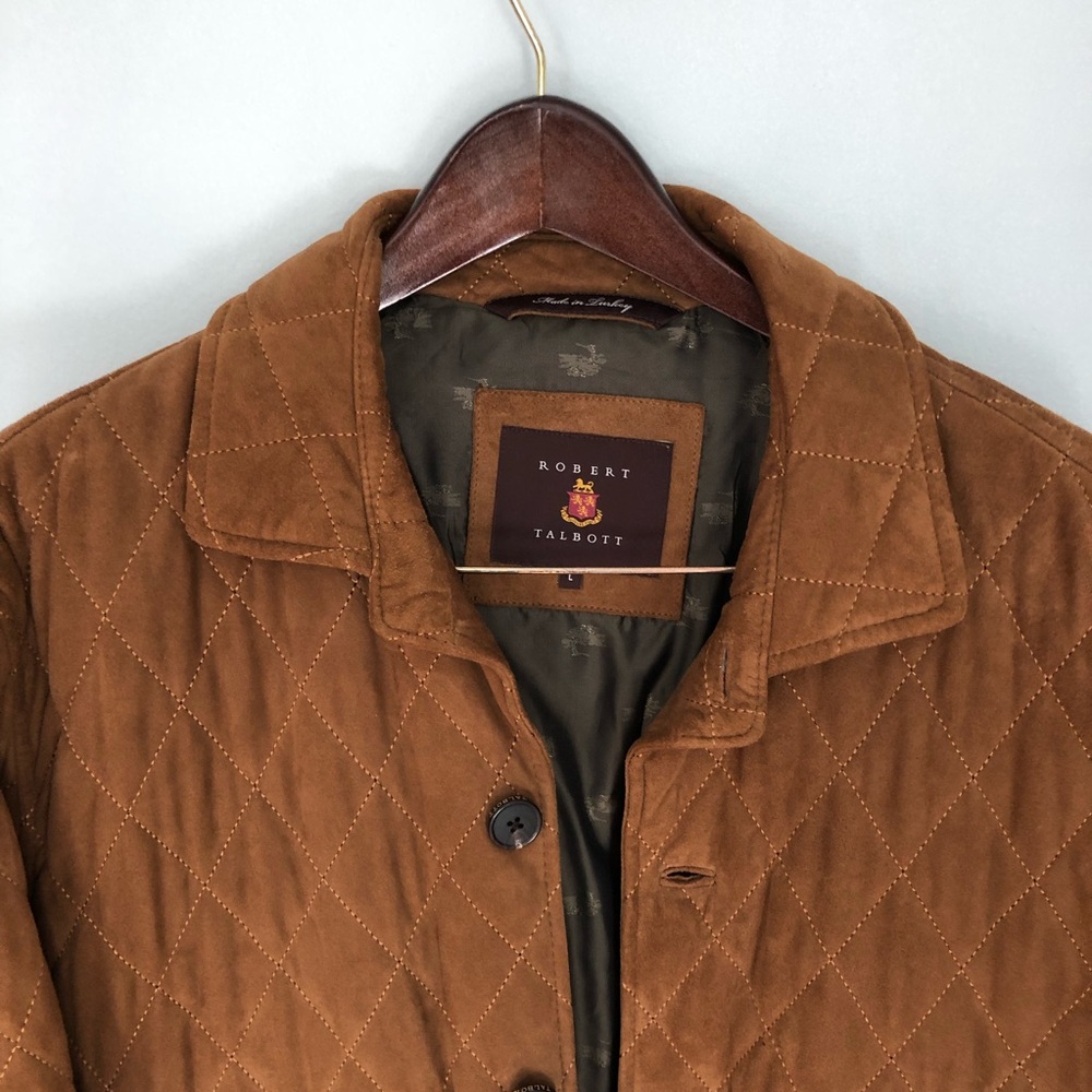 Robert Talbott quilted soft suede jacket